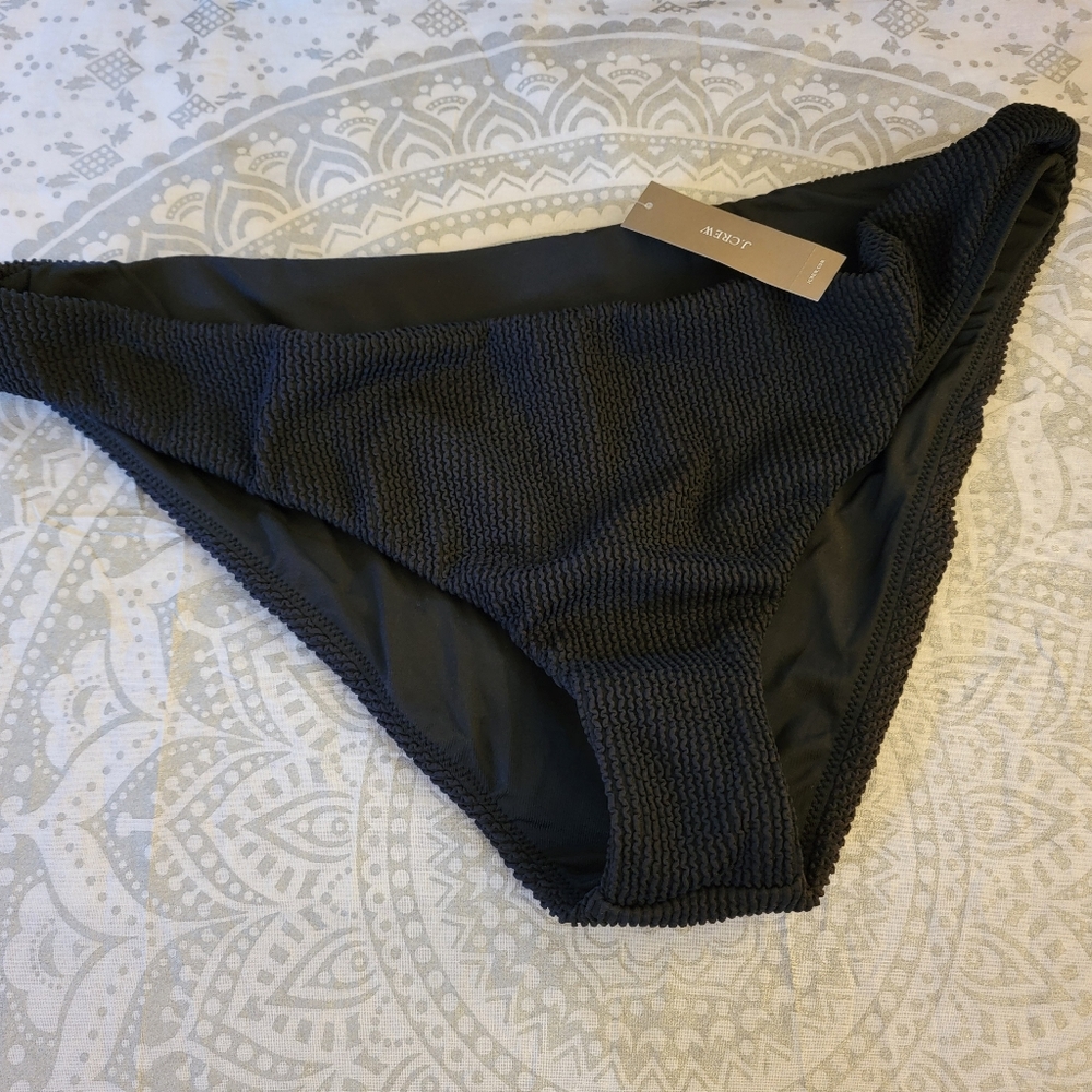 JCrew Womens Swim Black Textured Bikini Bottom Size 2X